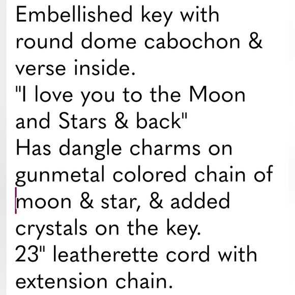 Moon & Stars Embellished Key Pendant - Picture 10 of 11